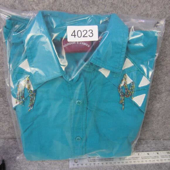 Gordon & James Shirt Mens Medium Beaded Southwest Western Long Sleeve Button - Picture 8 of 8
